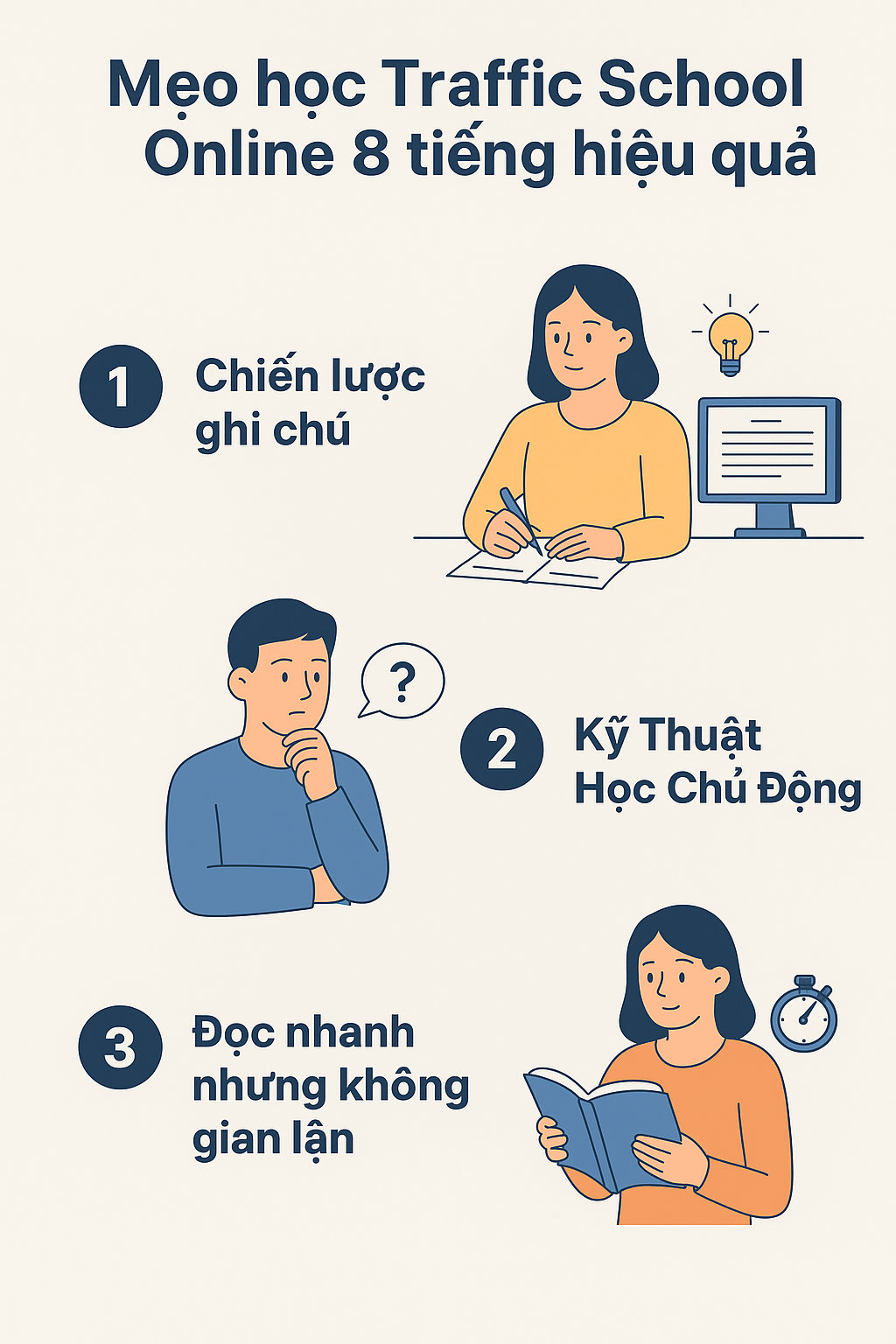 Học traffic school California mẹo hiệu quả