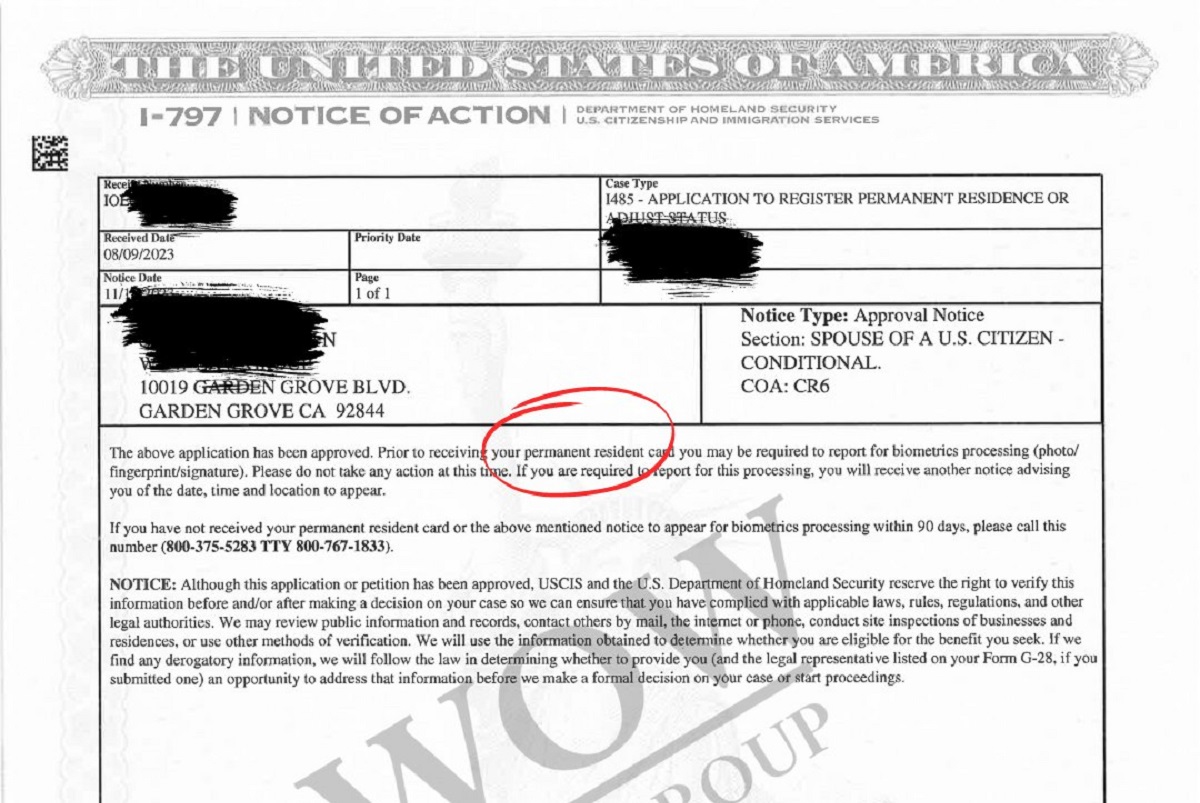 Một trong những trường hợp hồ sơ di trú thành công của văn phòng