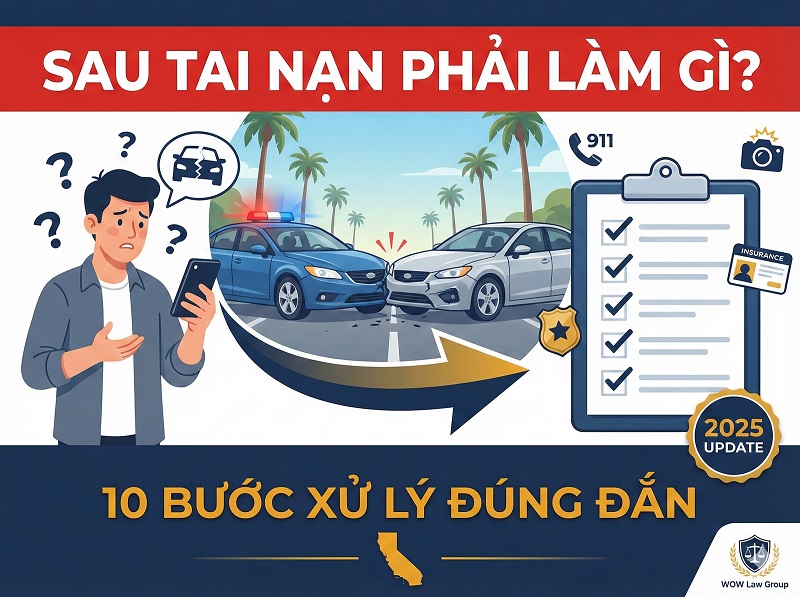 Đụng Xe Ở California: Trình Tự Xử Lý Sau Tai Nạn 2025