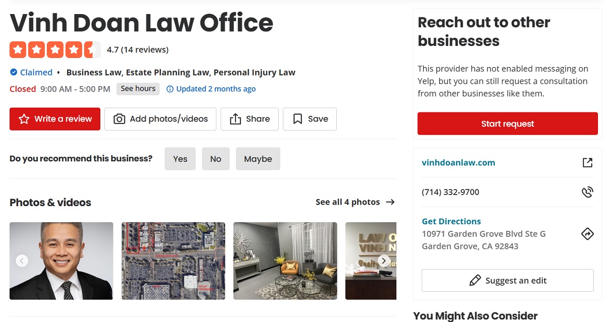 Chuyên môn văn phòng: Di trú, Luật thương mại, Hợp đồng kinh doanh