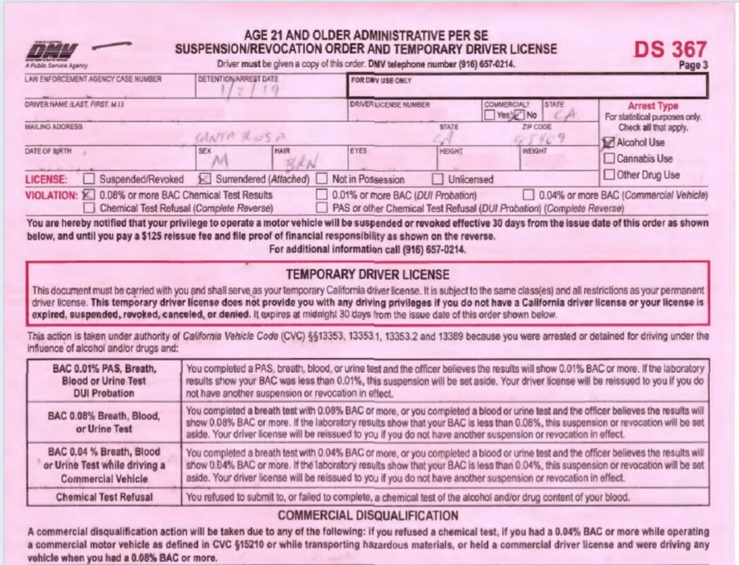 Sau tối đa 10 ngày nhận được giấy DS-367 bạn phải liên hệ ngay với DMV