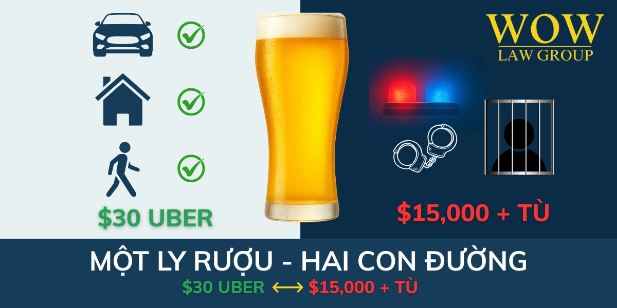 1 ly rượu hoặc bia có thể khiến bạn bị bắt vì DUI