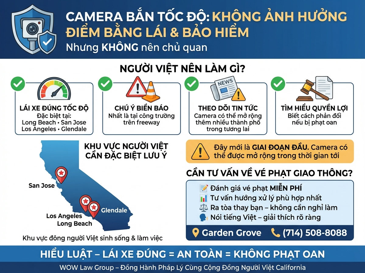 WOW Law Group chuyên xử lý các vấn đề giao thông cho cộng đồng người Việt tại California.
